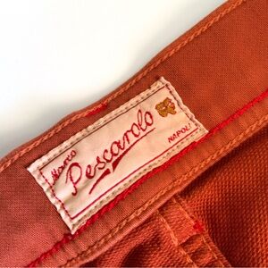 Pescarolo Rust Orange Cotton Pants Made in Italy